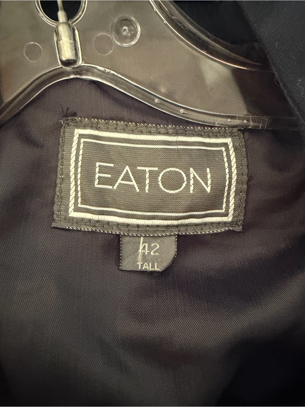 Vintage Eaton Mens Double Breasted Belted Trench Coat Dark Navy 42 Tall - Picture 9 of 12